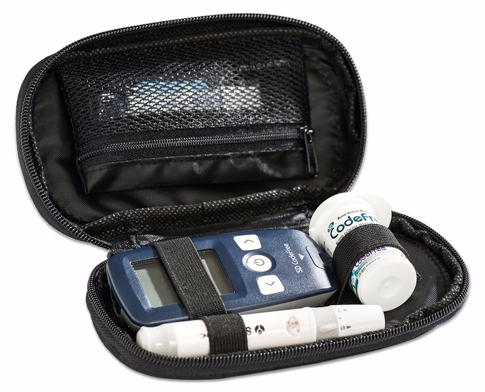 CodeFree Blood Glucose Meter with Test Strips Set + Blood Lancets + Bag