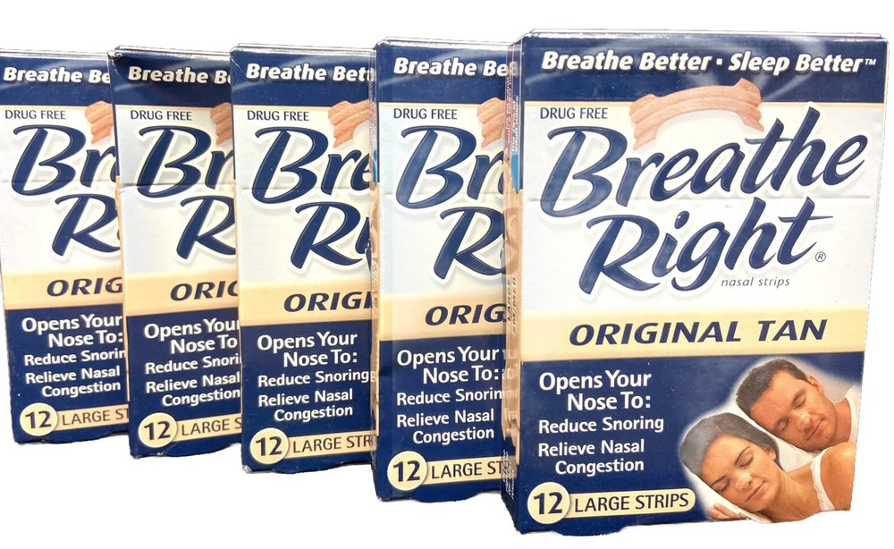breathe right original tan 60 total large strips scuffed box