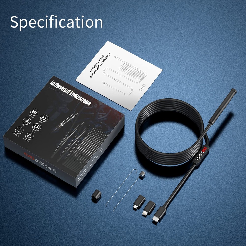 Endoscope Snake Camera with Light,IP67 Waterproof Camera for Android iPhone iPad
