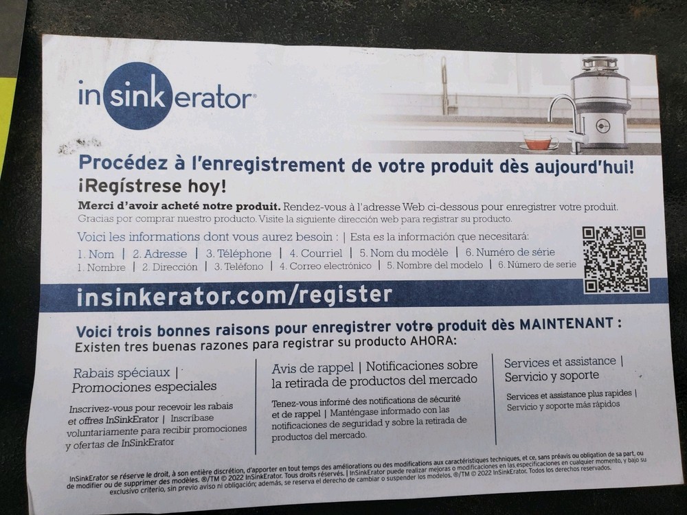 1 Insinkerator Garbage Disposal Flange Quick Lock Mount Kitchen Sink