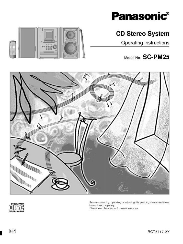 Panasonic SA-PM25 CD Stereo System Owners Instruction Manual