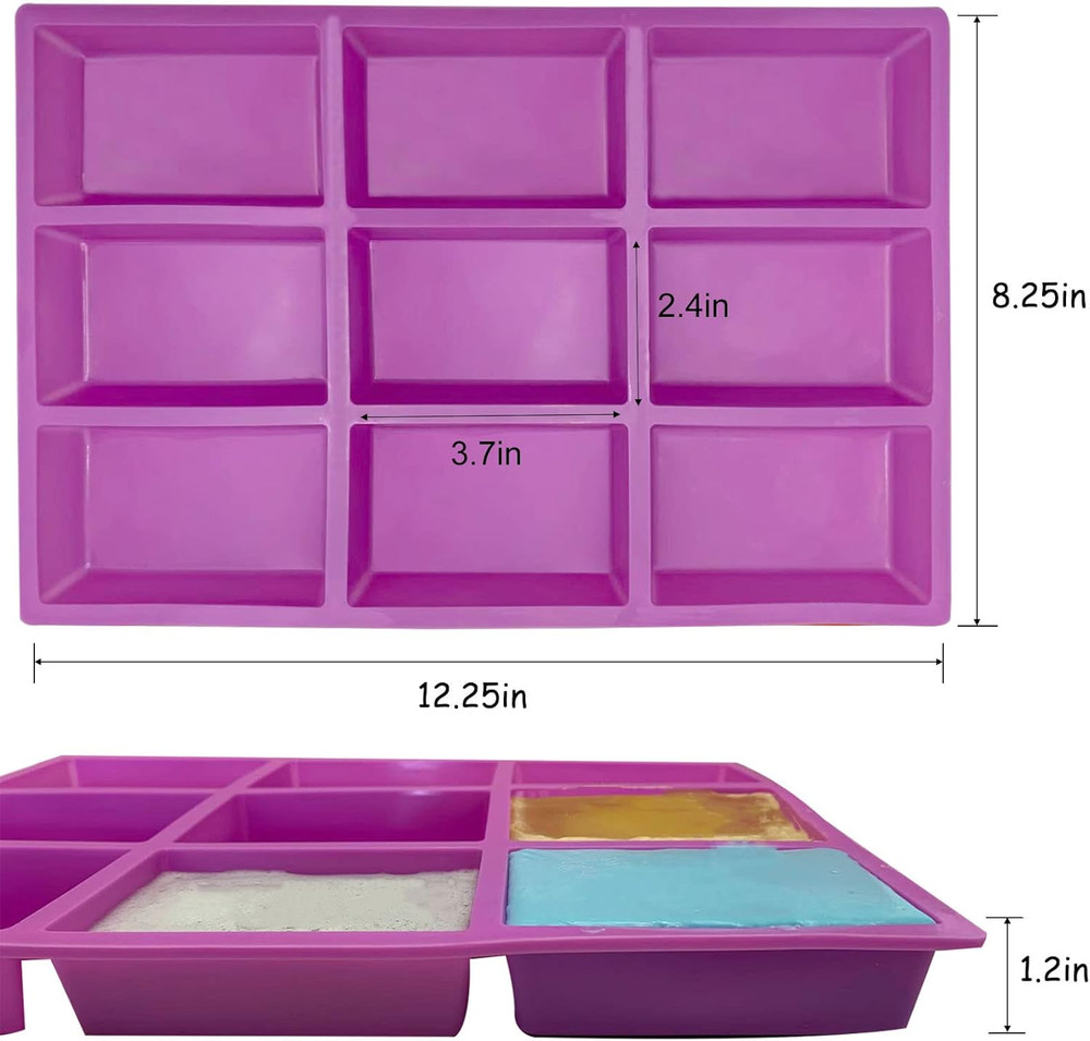 Rectangle Silicone Soap Mold 4Oz Large Soap Molds for Soap Making,Rectangle Sili