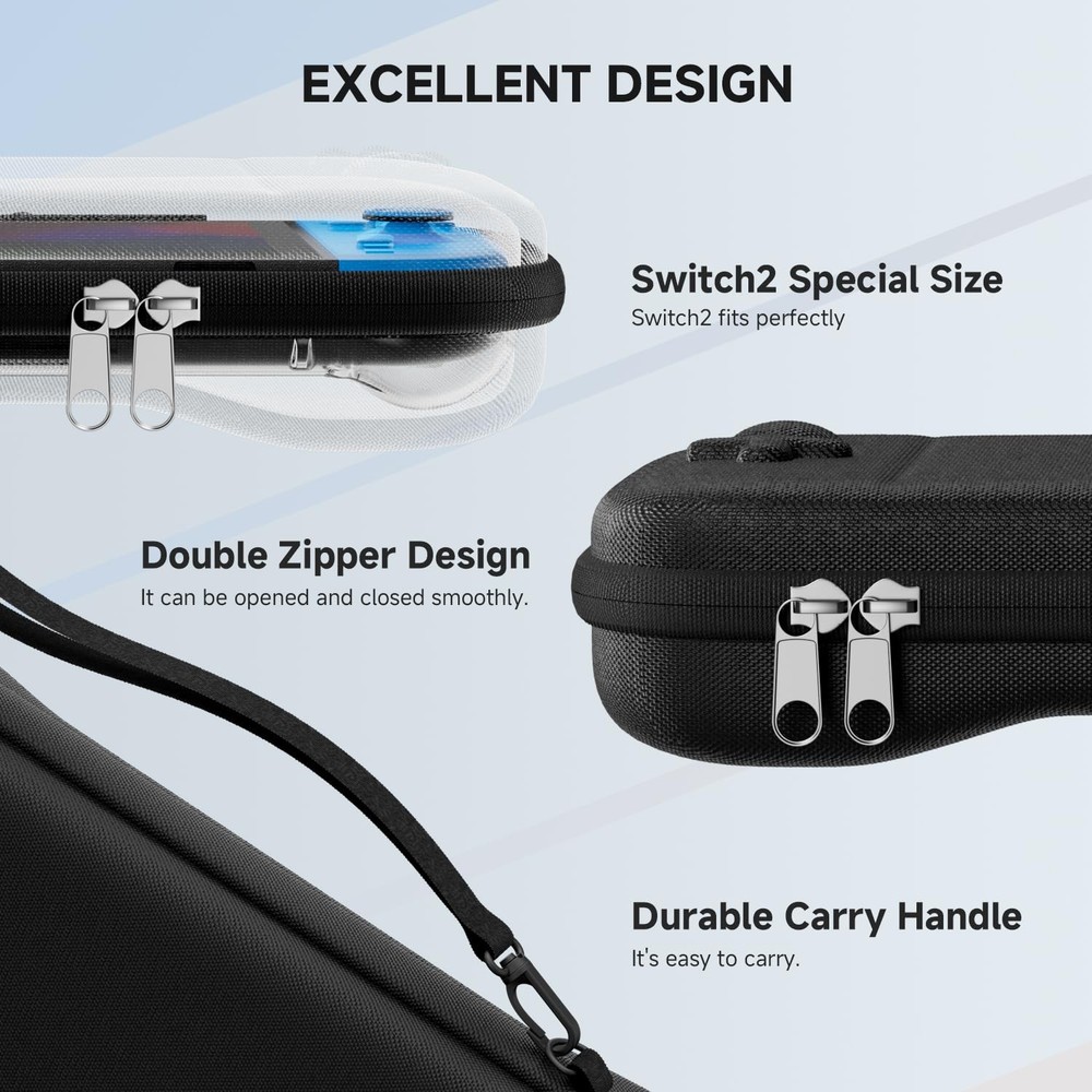 ECHTPower Accessories Bundle for Nintendo Switch 2, 2 Carrying Dark