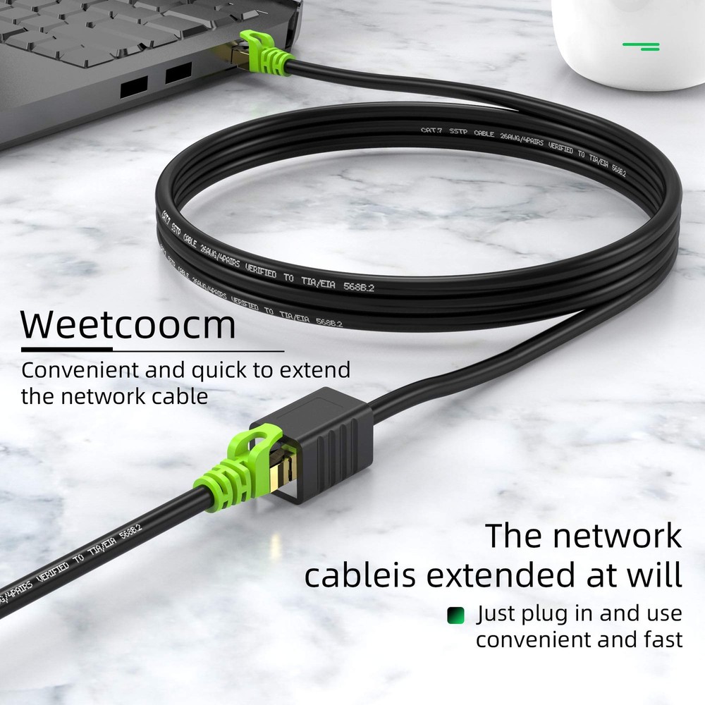 Ethernet Extension Cable 10ft, Network Cat6a 10FT, Black
