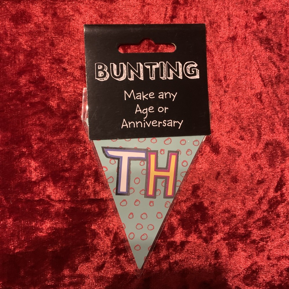 personalised Mini Bunting Flags ‘th’ Multicoloured