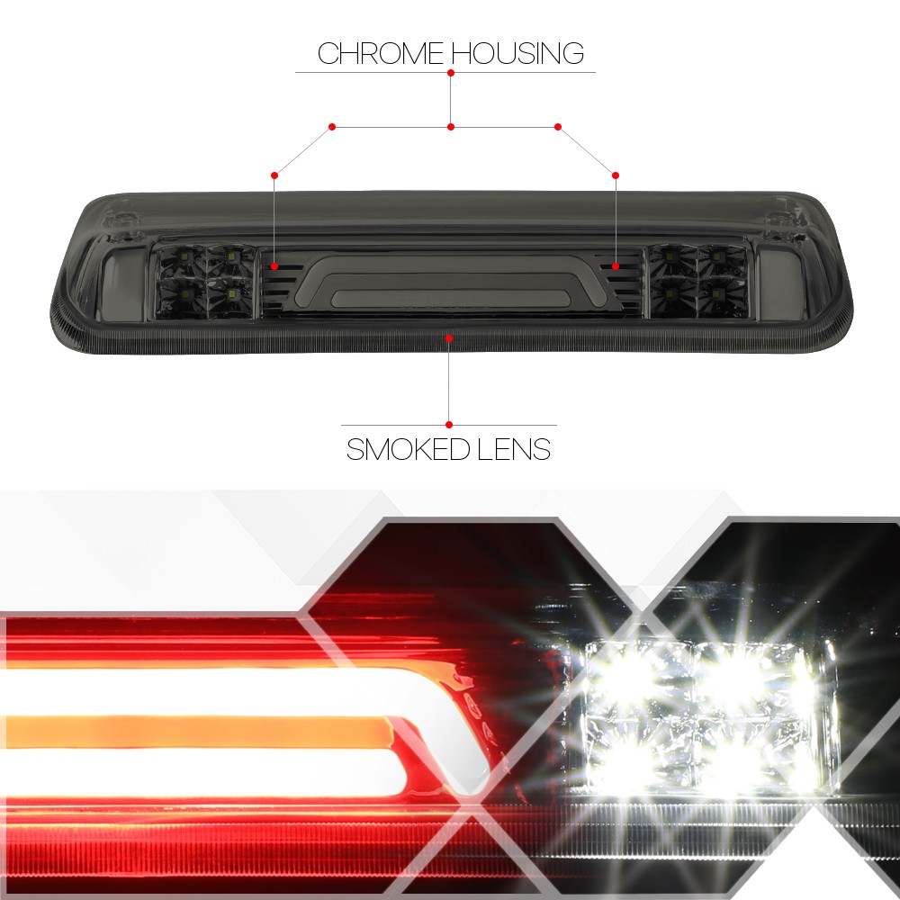 Smoke LED Bar Third [3rd] Brake Light Cargo Functioned for 07-10 Ford Explorer