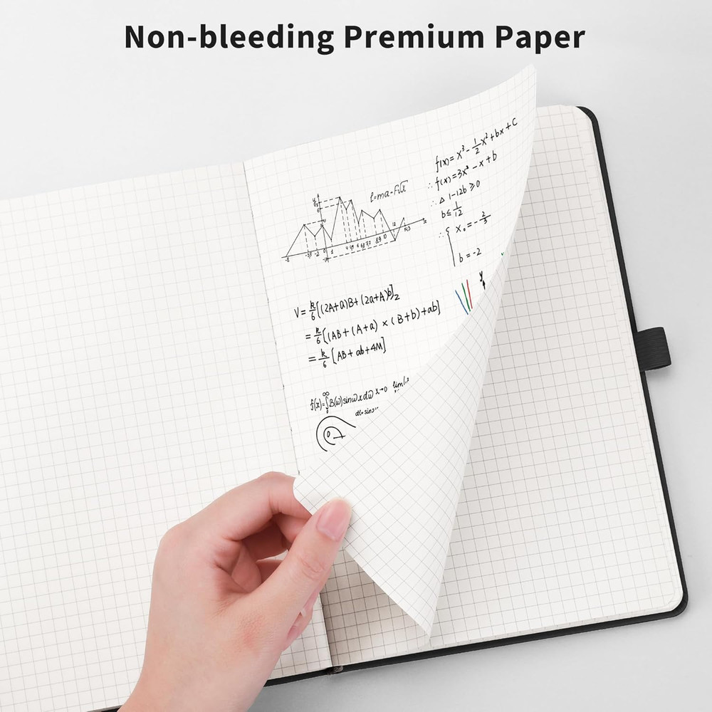 Graph Grid Paper Notebook, 192 Pages, A5 Medium Size (5.7'' x 8.3''), 5 Squares