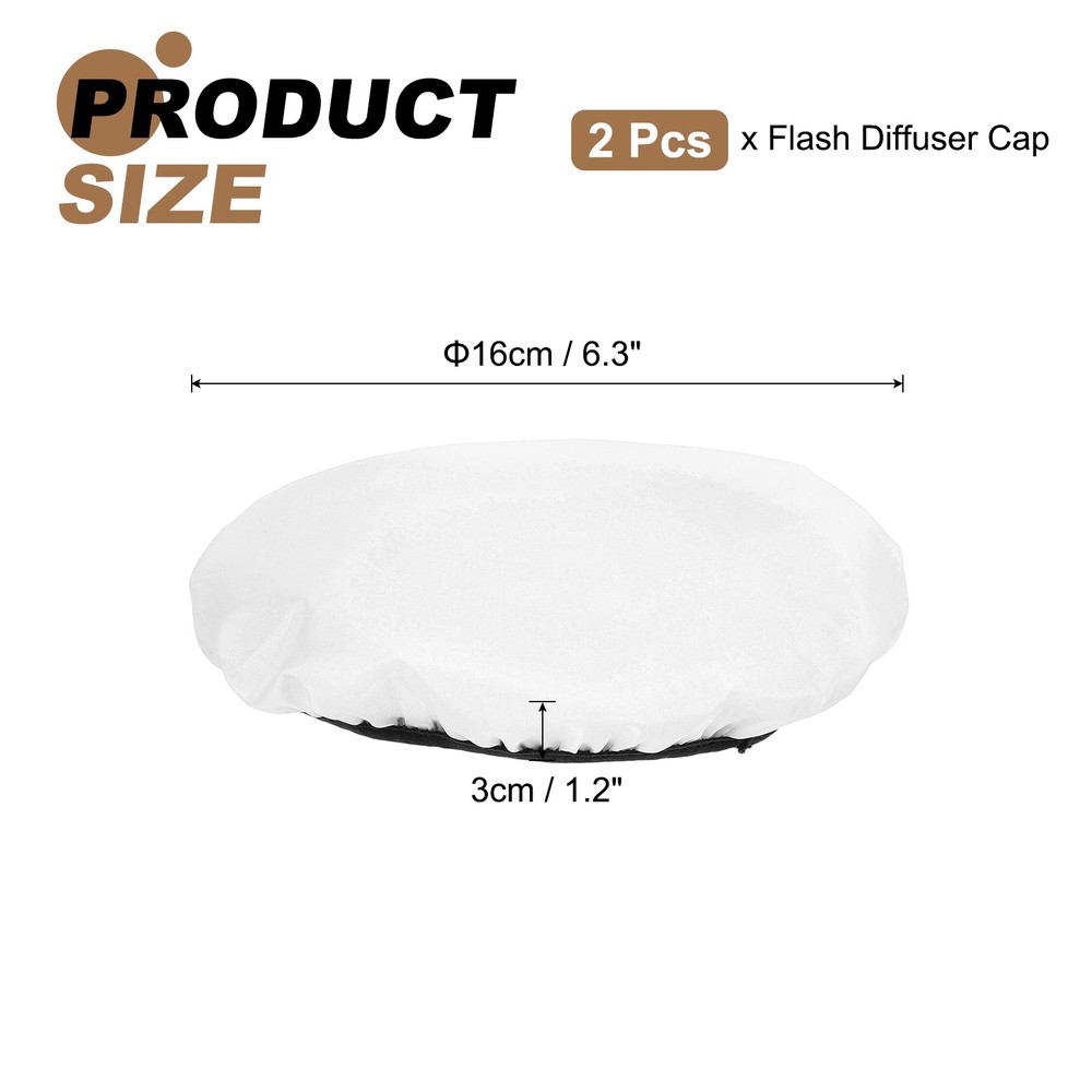2pcs 6.3" x 6.3" Soft Mini Flash Bounce Diffuser Cap, for Flashlight, White