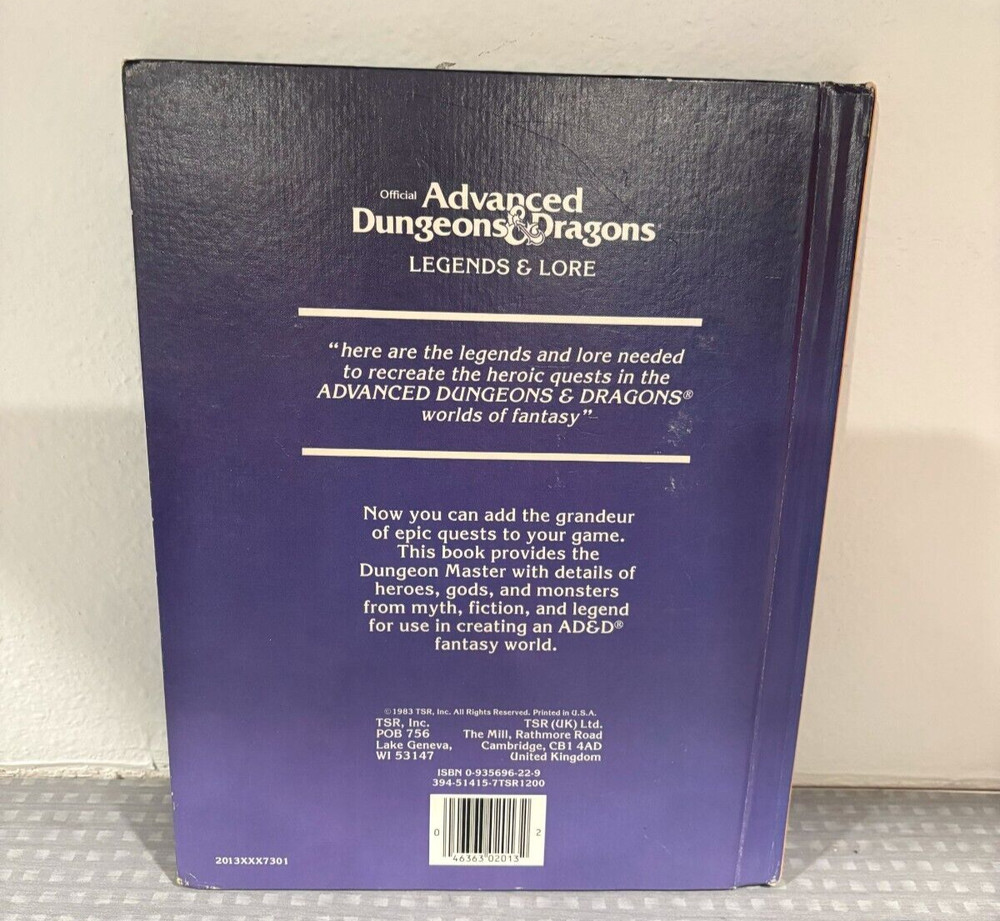 Advanced Dungeons and Dragons Legends & Lore, 1st edition 1984 #2013