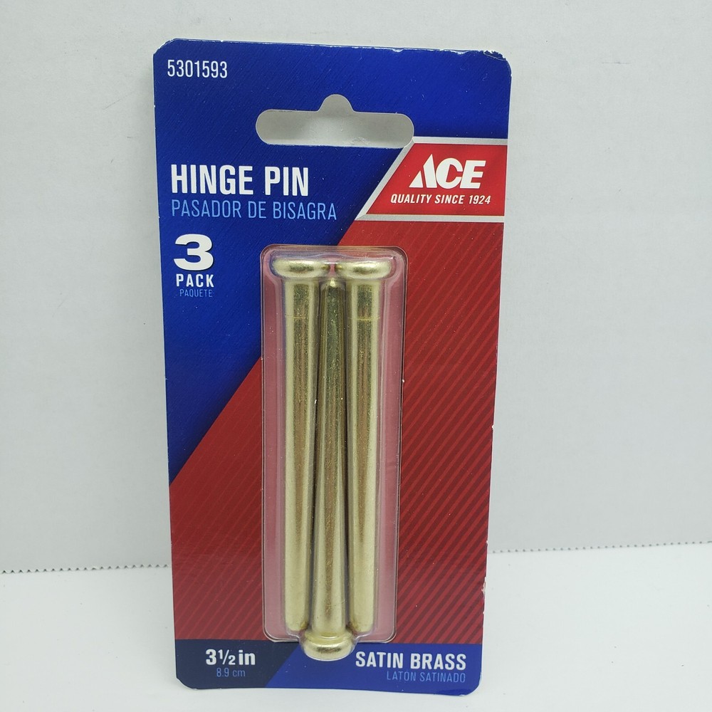 ACE Hinge Pin Satin Brass 3-1/2"  3 PACK   #5301593