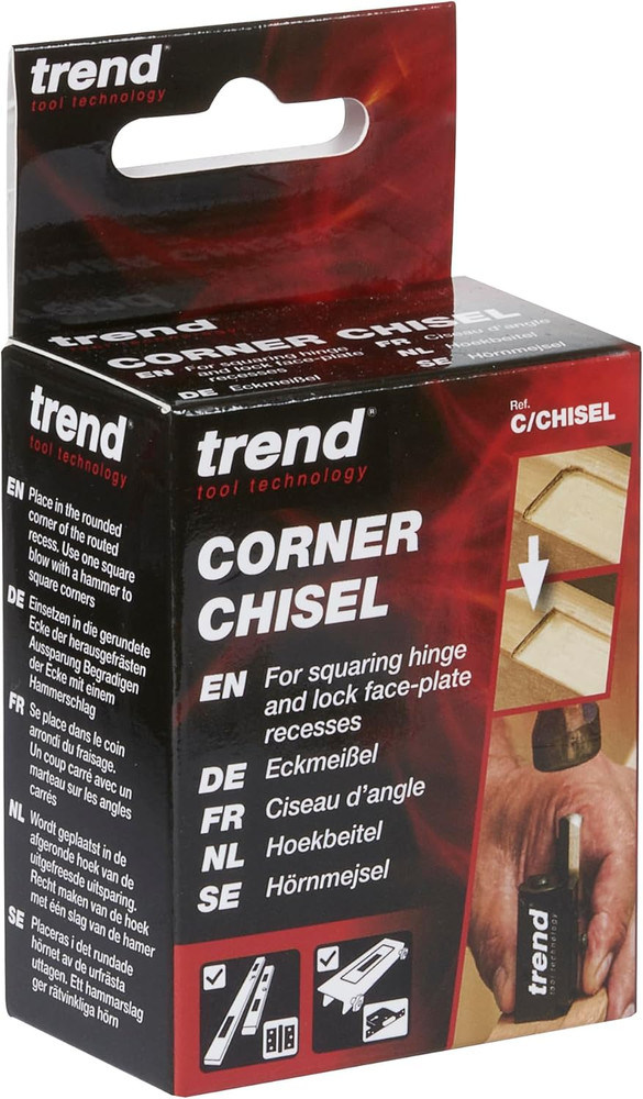 Hinge Recess Squaring Corner Chisel, Quickly Square up Rounded Corners, C/CHISEL