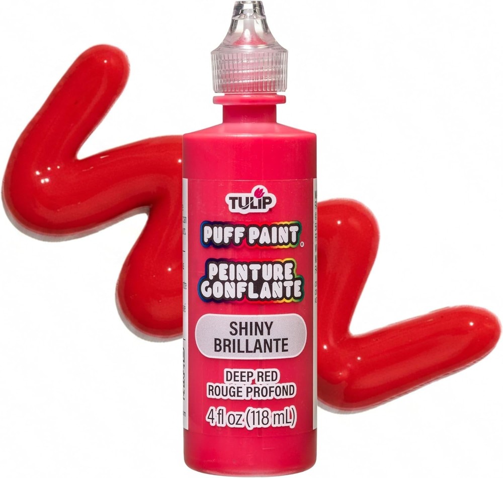 Vibrant 4oz Deep Red Fabric Paint with Precision Tip - Perfect for DIY Projects