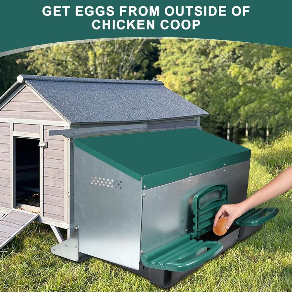 3 Hole Chicken Nesting Box Metal with Egg Tray
