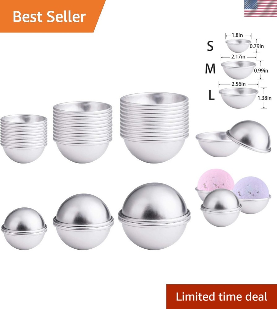 Craft Your Own Bath Bombs: 30PCS Mold Kit in Assorted Sizes for Fun Projects
