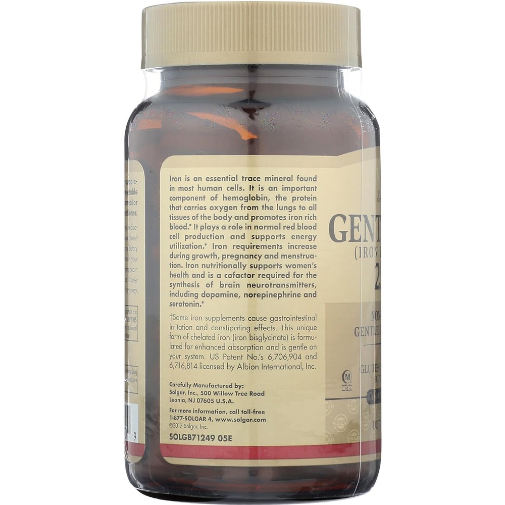 Solgar Gentle Iron, Ideal for Sensitive Stomachs, , 180 Count