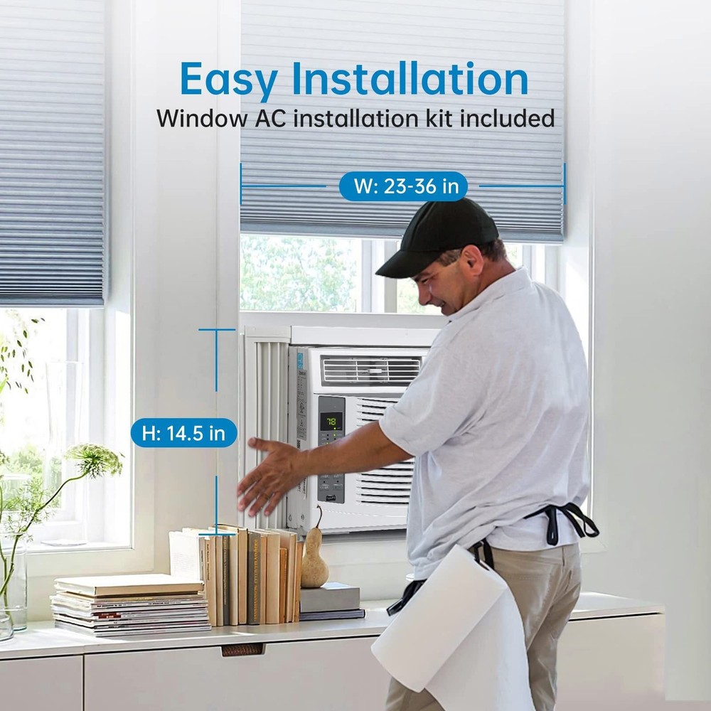 6000 BTU Window AC Smart 115V Fast Cooling Energy Saving Dehumidify Function