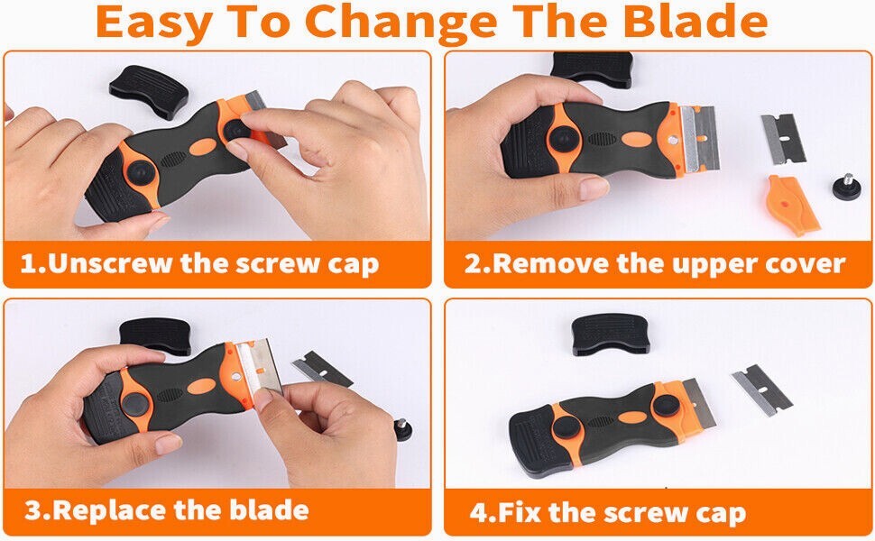 Razor Blade Scraper Tool Set Double Edge Scraper Tool Labels Stickers Glass US