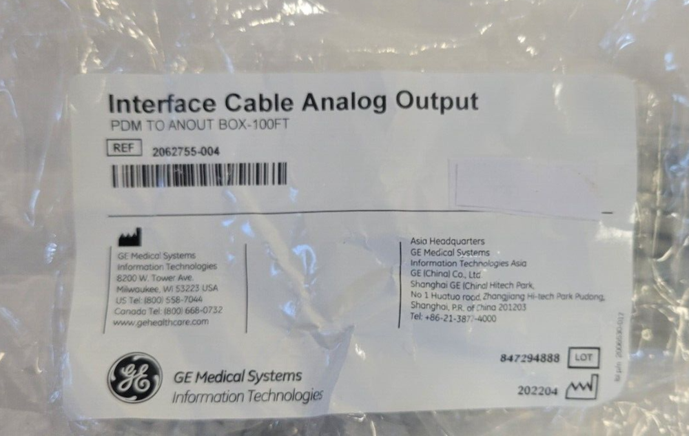 100' GE Patient Data Module (PDM) Cable to ANOUT Box -Cpics4BestDescript