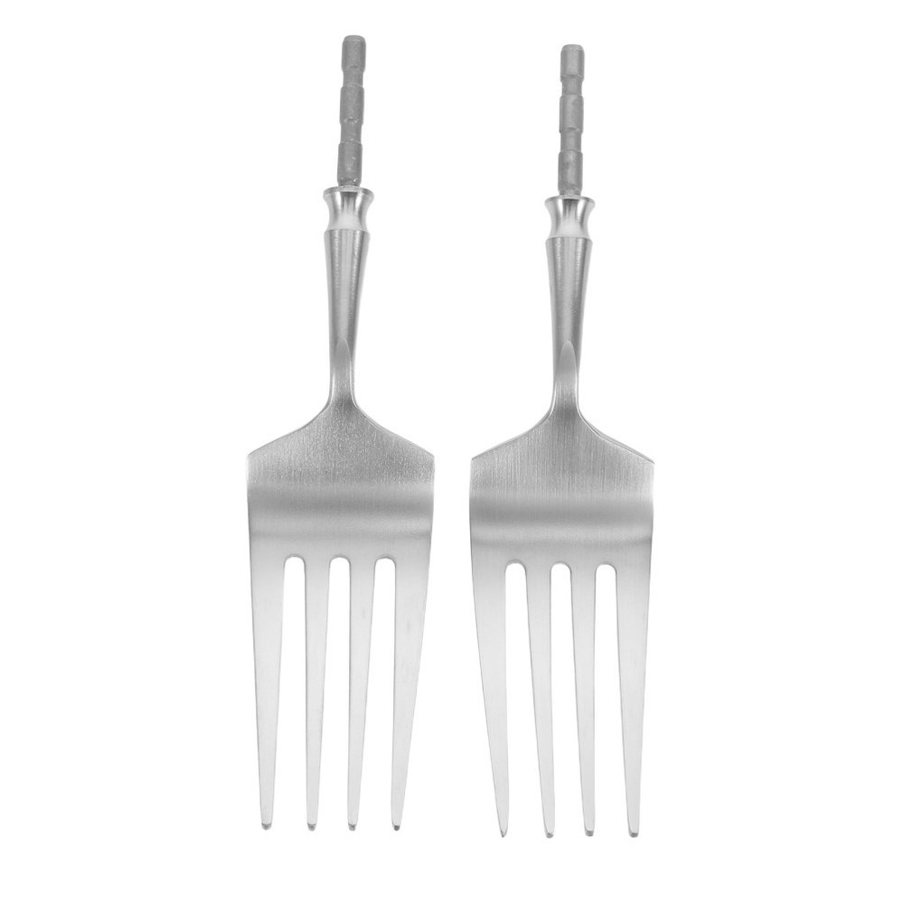 2 Pcs Forks and Spoons Replacement Heads Cutlery Dinner Component