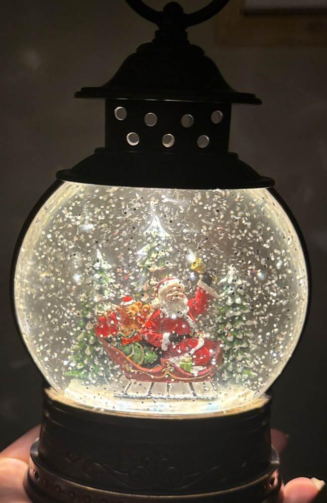 Christmas Snow Globe Christmas Decorations, Lighted Snow Globes Lantern, Rustic