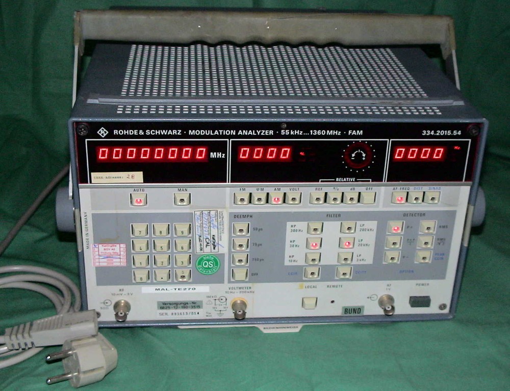 R&S Modulation Analyzer 55kHz-1360Mhz FAM Interference Modulation Frequency Distortion Ps