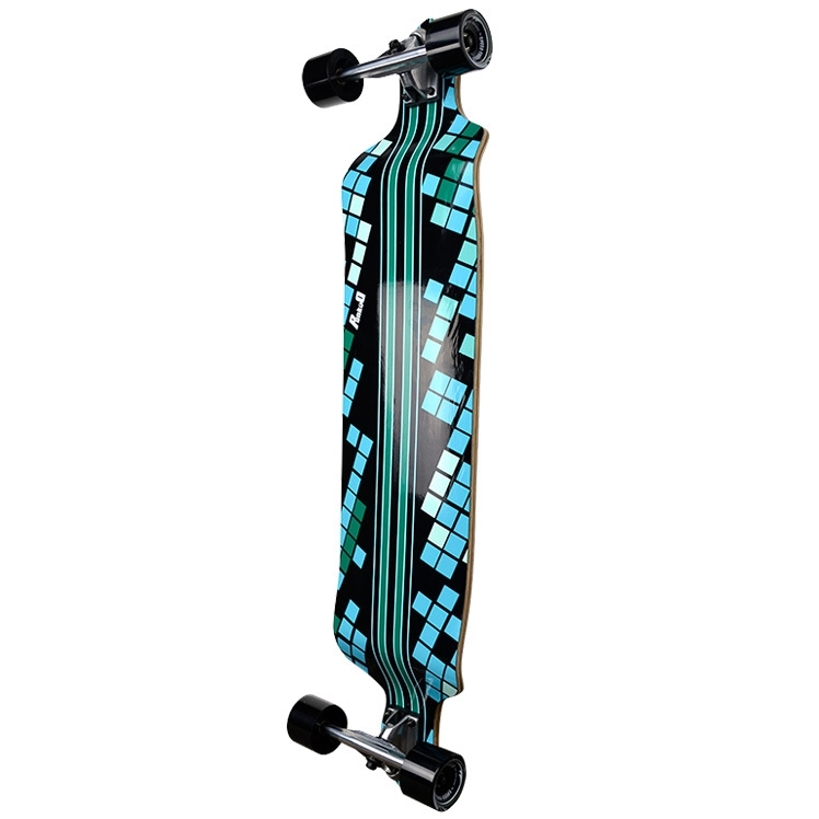 Yocaher Drop Down Longboard Complete - Black Digital Wave