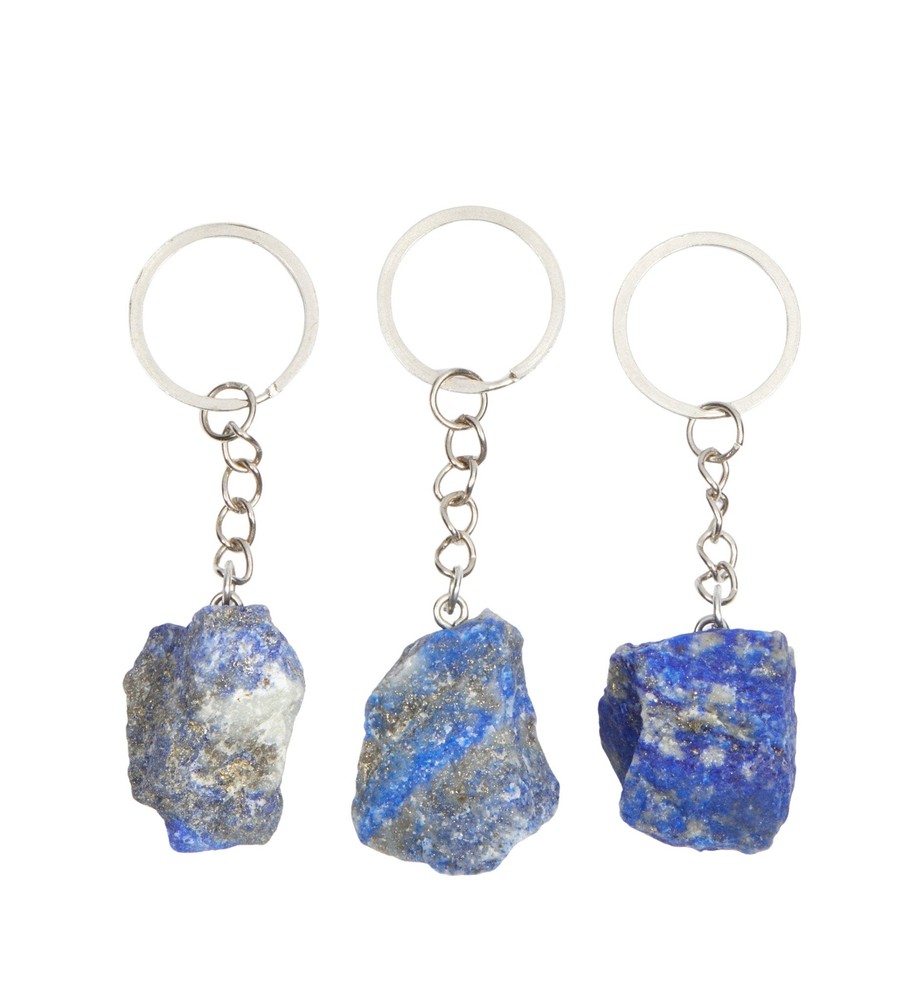 Raw Lapis Lazuli Stone Keychain by New Moon Beginnings