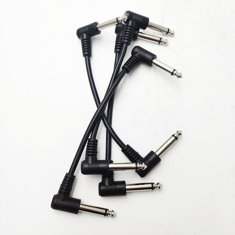 For Guitar Effects, 8 Pack 15cm 1/4" Audio Patch Cables Black