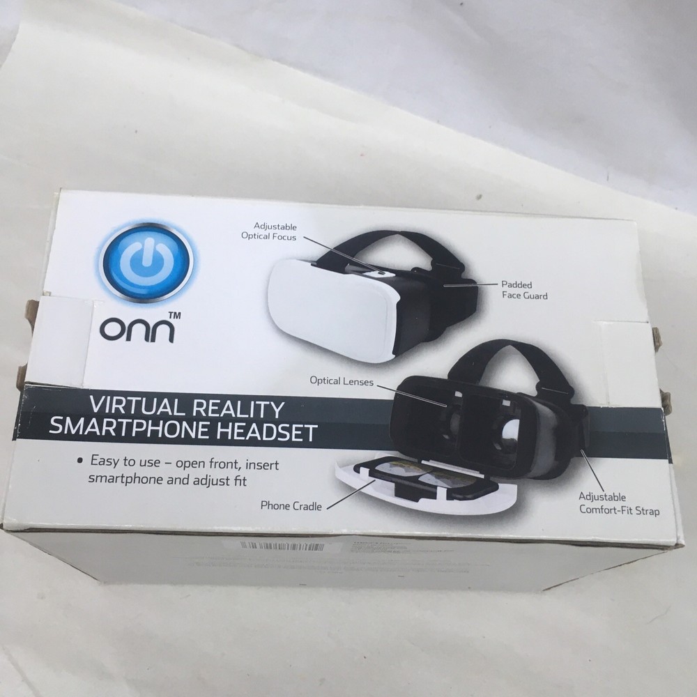 ONN White Virtual Reality VR Smartphone Headset for Apple or Android