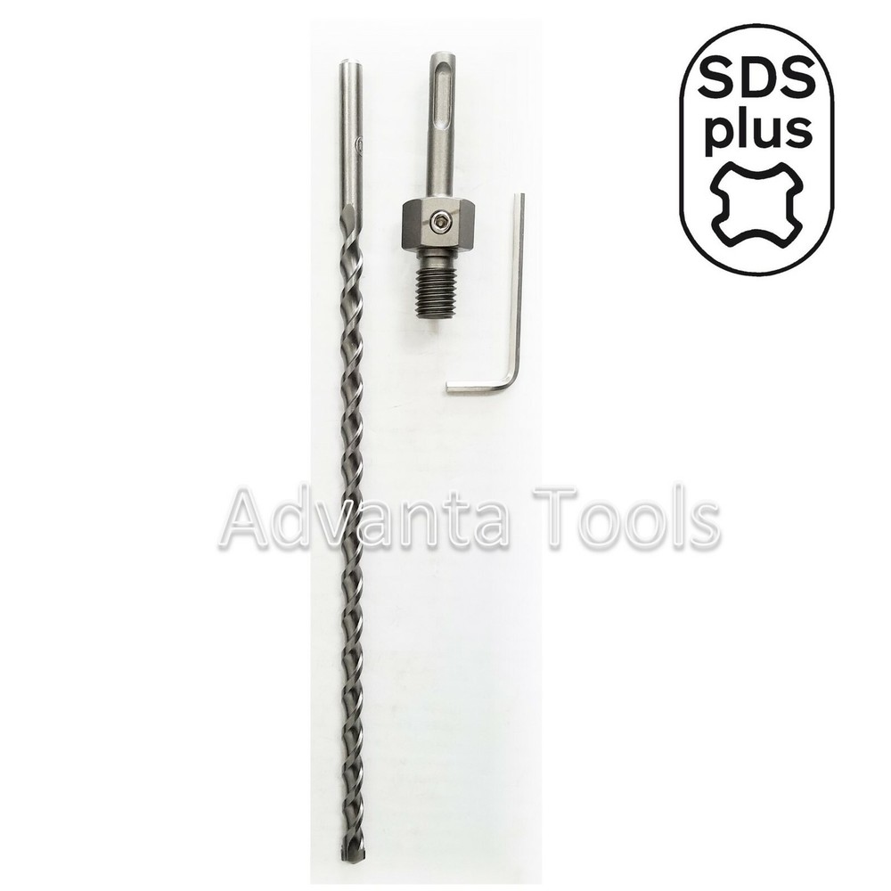 1" Dry Diamond Core Bit for Concrete with SDS Plus Adapter & Pilot Drill Bit