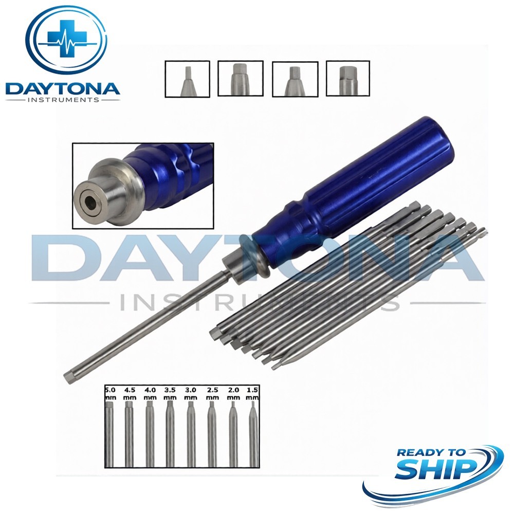 Orthopedic Bone Screwdriver with Quick Coupling Handle Set