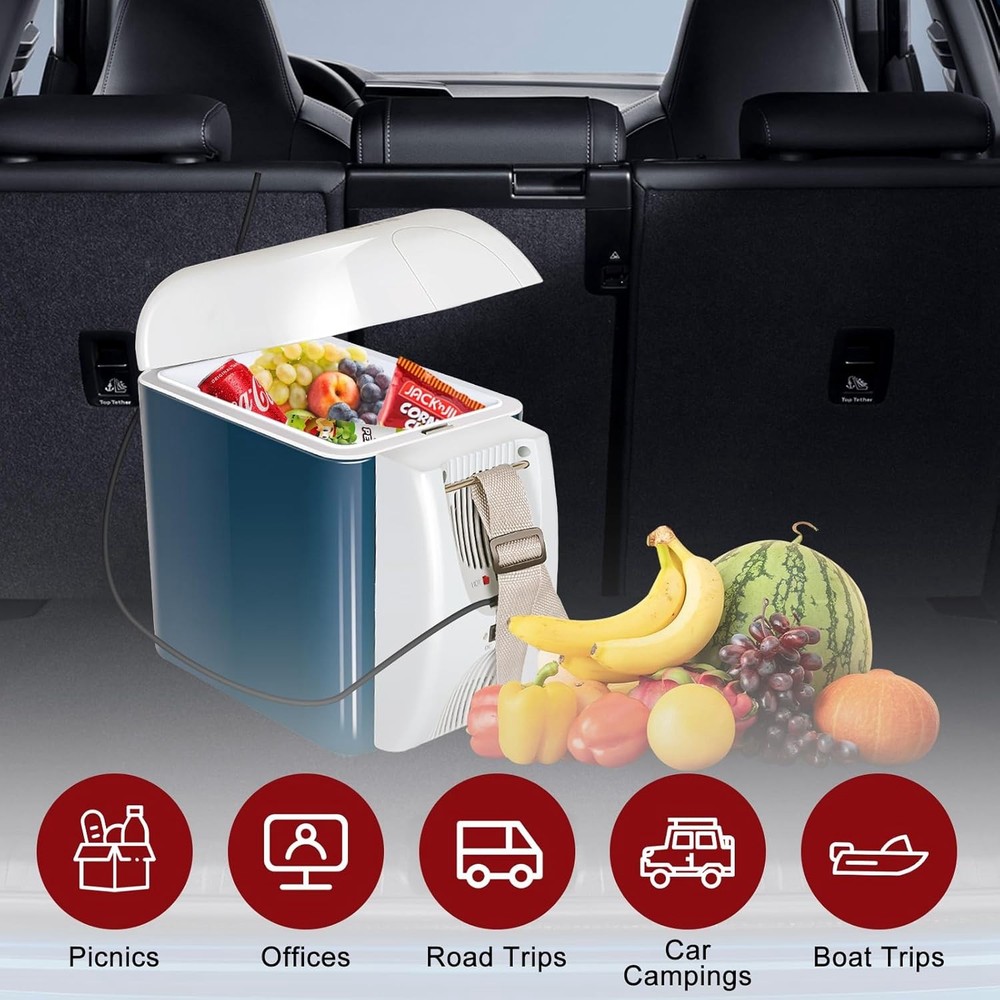 7.5Qt Portable Car Refrigerator 7.5L Electric Cooler&Warmer Freezer for Car Home
