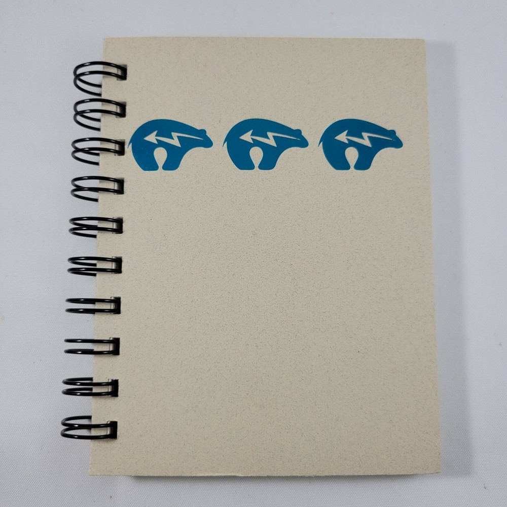 Zuni Bear Notepad with Blank Pages 5.5" Inches Small Spiral Notebook