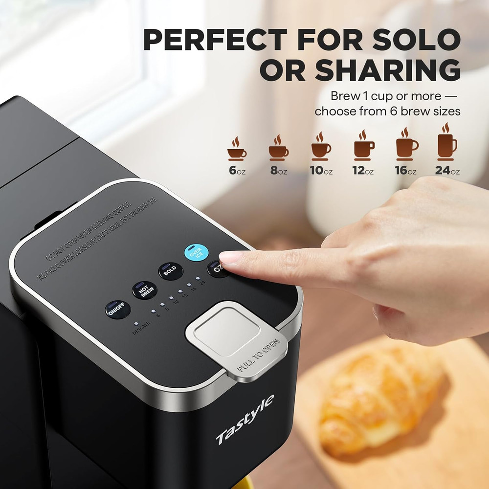 Single Serve Coffee Maker, Iced and Hot Coffee Machine for K Cup & Grounds, Comp