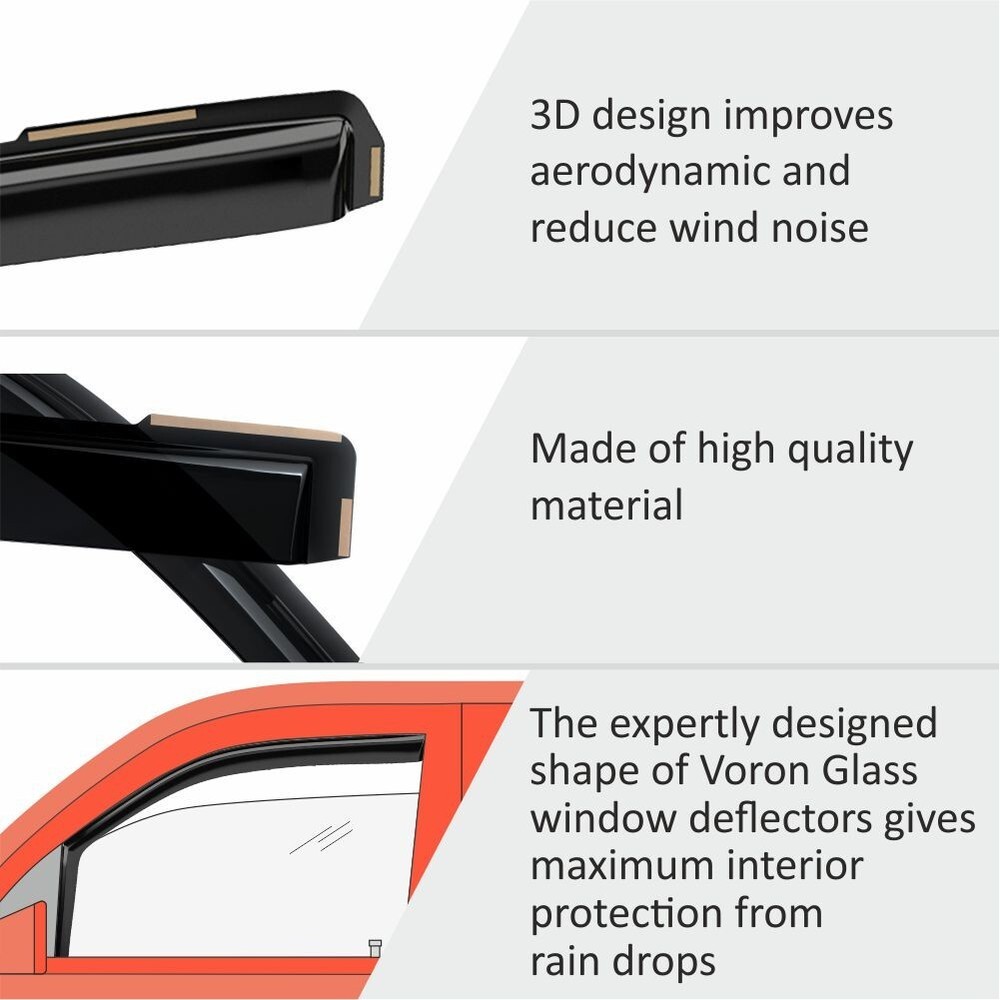 Sun Rain Visors Wind Rain Guards for 2007-2013 Chevy Silverado Regular Cab