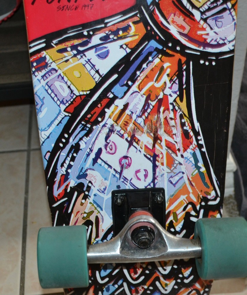 Punked skateboard with speed cruiser wheels