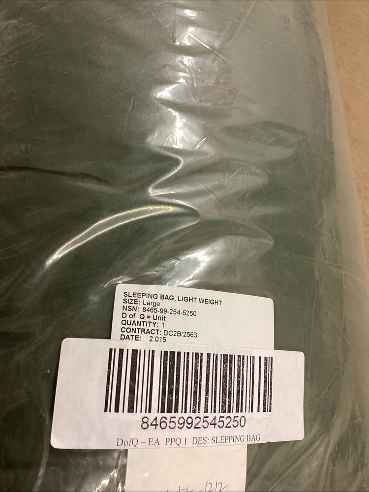 Size Large Sleeping Bag Light Weight British Army Issue