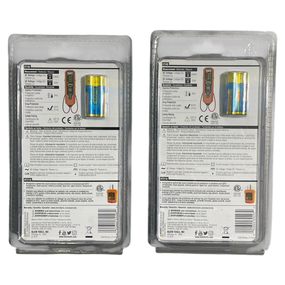 Klein Tools Electrical Test Kit ET40VP w/ Batteries (2 Pack) (N)