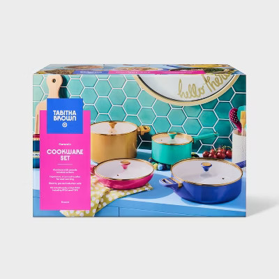 8pc Aluminum Ceramic Cookware Set - Tabitha Brown