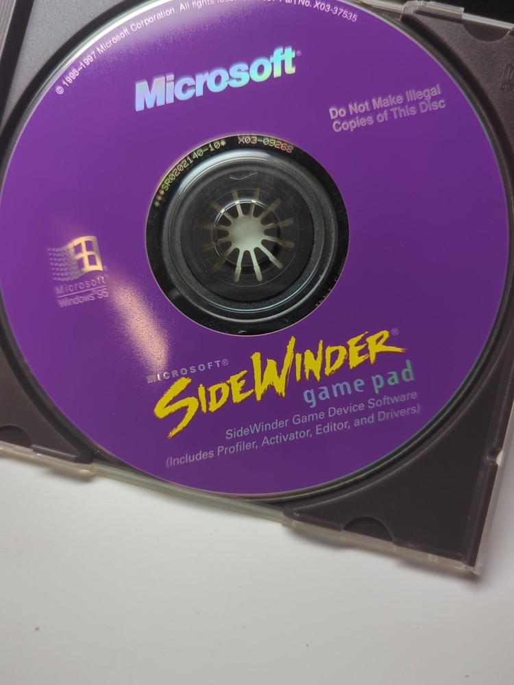 Microsoft SideWinder Gamepad manual + Controller software Excellent Condition