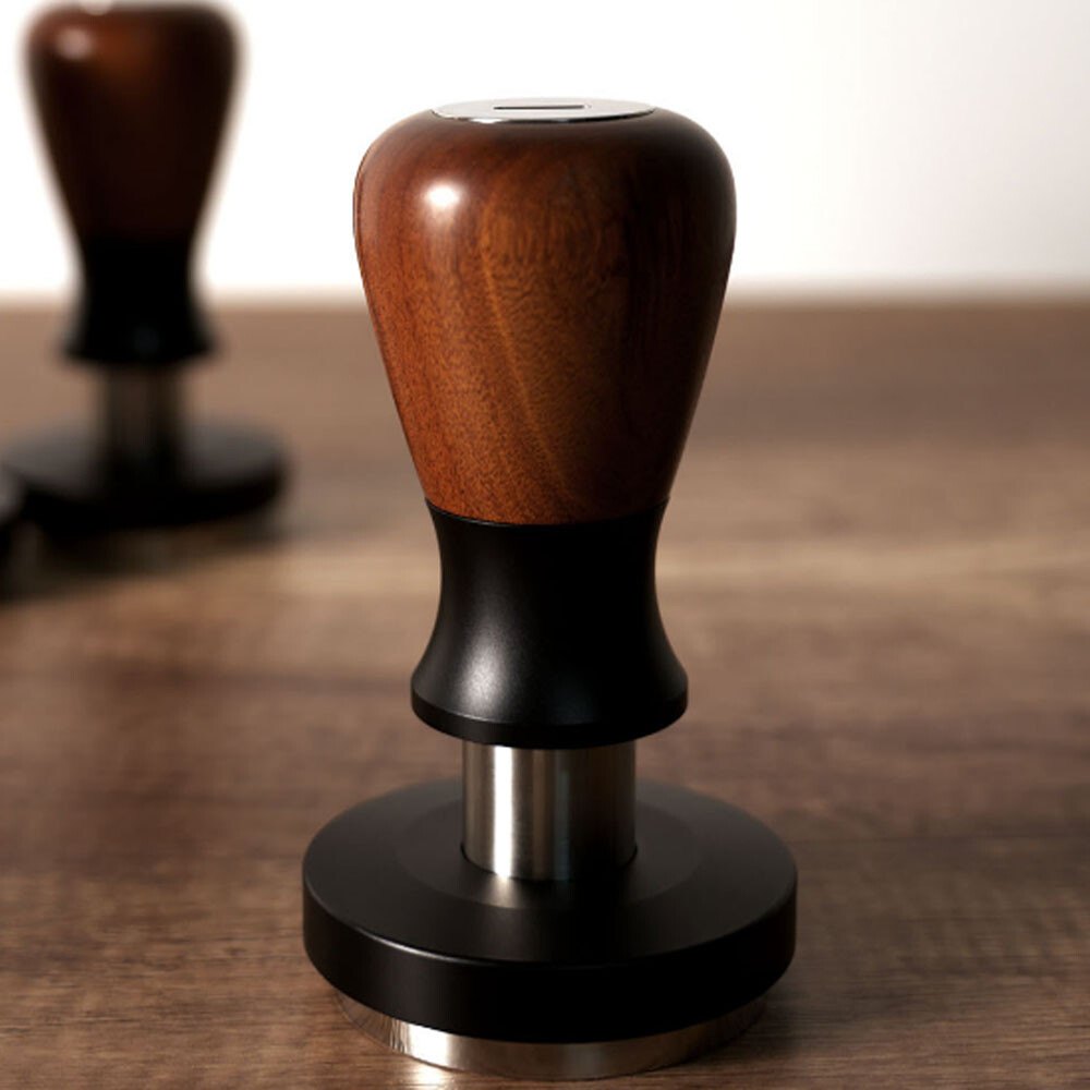 Elastic Coffee Press Double Spring Solid Wood Powder Hammer Elastic Coffee Press
