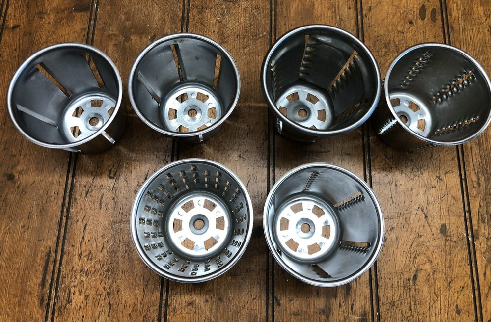 6 Stainless Steel Replacement Vegetable Shredder Cones Unmarked