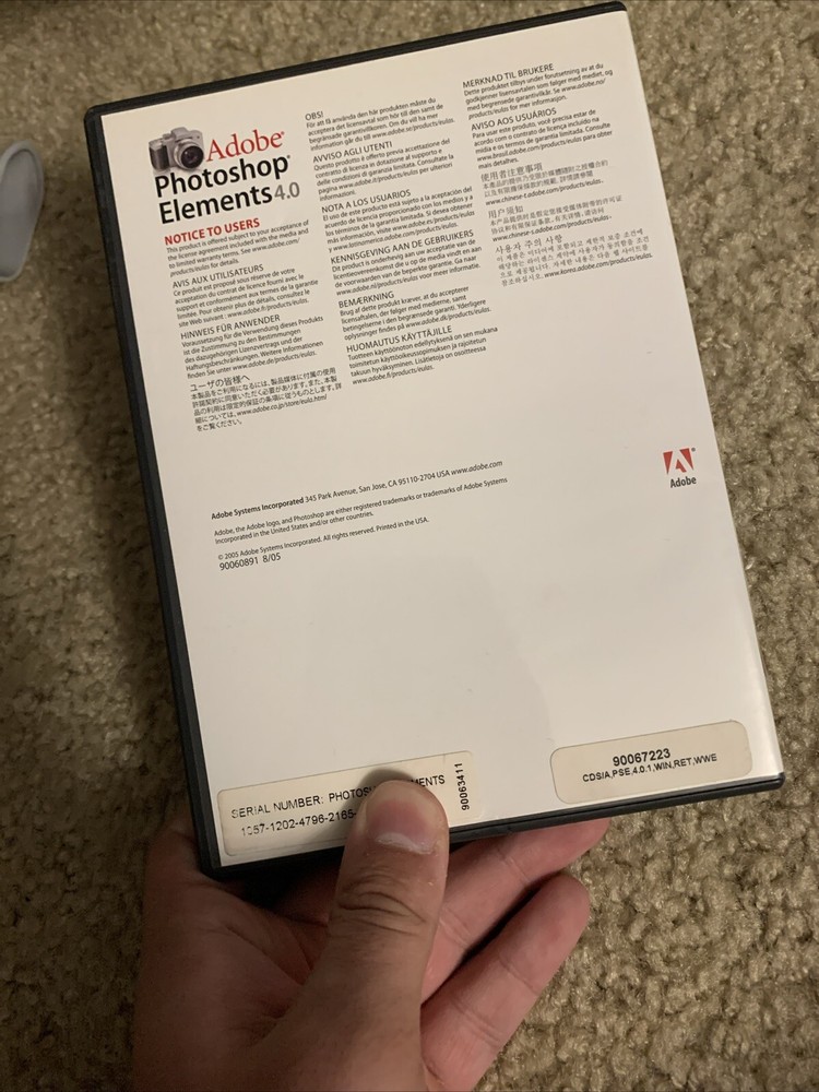 ADOBE PHOTOSHOP ELEMENTS 4.0 for PC Win XP See Pics