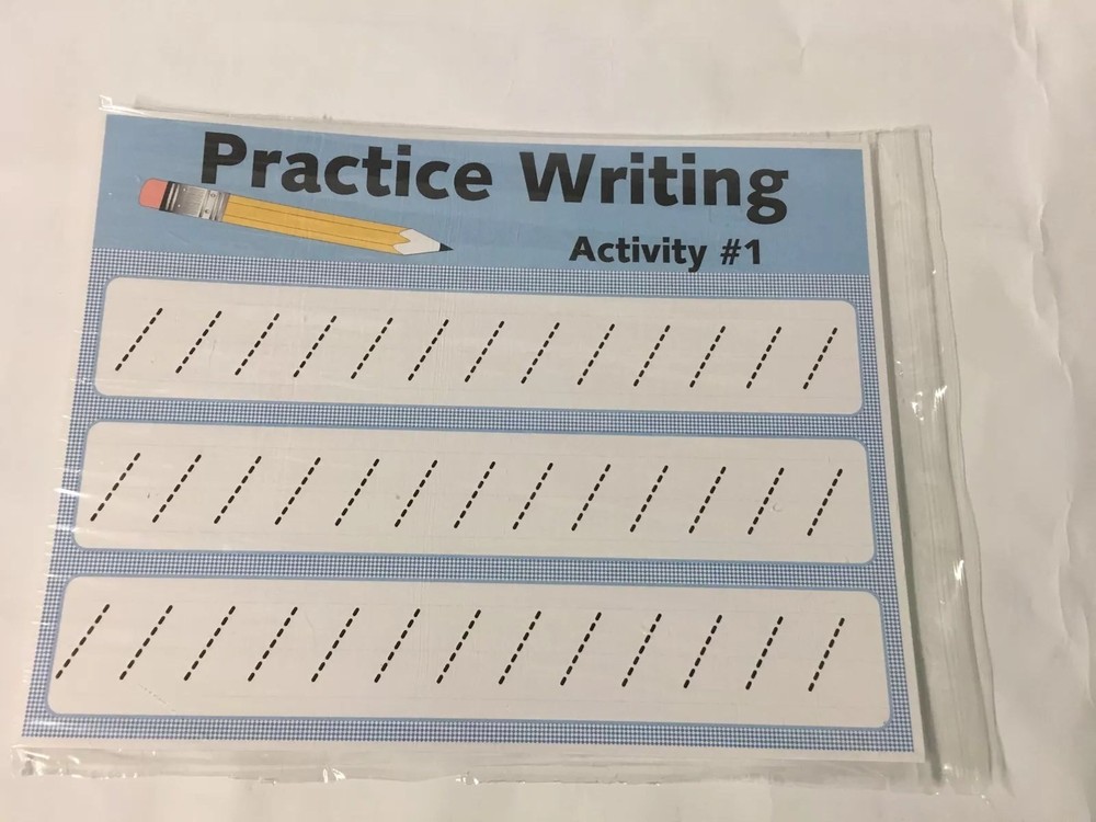 Beginners Writing Practice  Sheet - 10 Laminated Activity Cards - 8.5x11