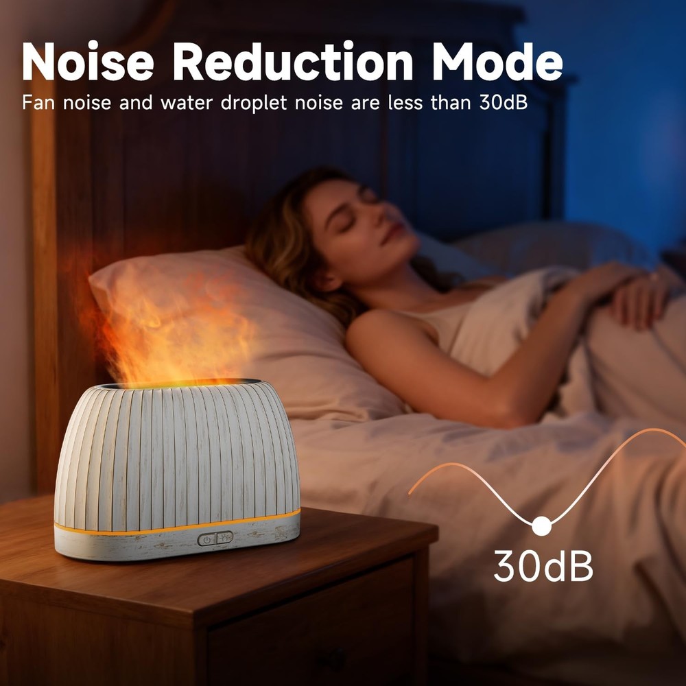 SOULORIGIN Essential Oil Diffuser, Flame Effect Aromatherapy Diffuser White