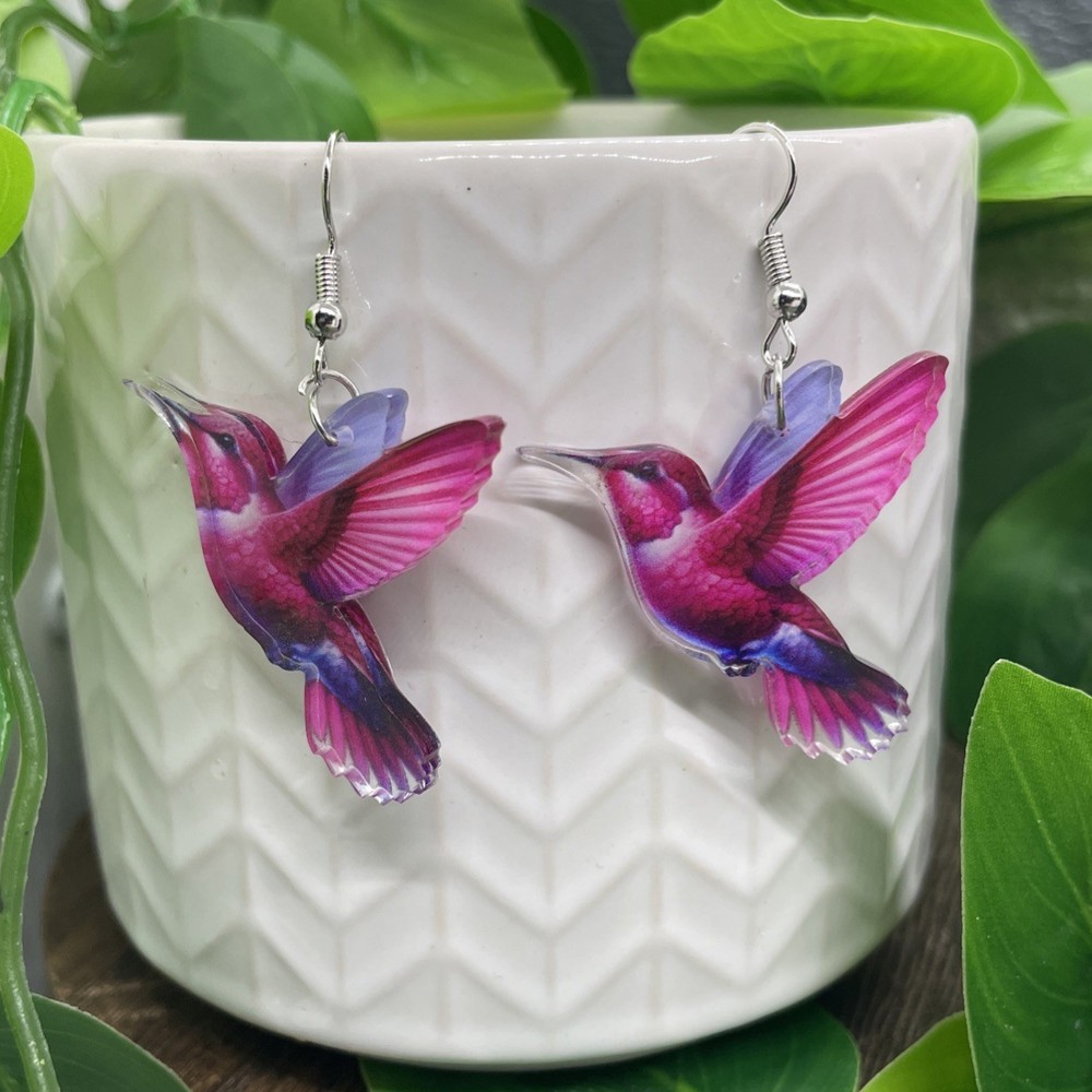 2” Silver-tone Hummingbird Boho Drop Dangle Earring Set New Free Ship B7945