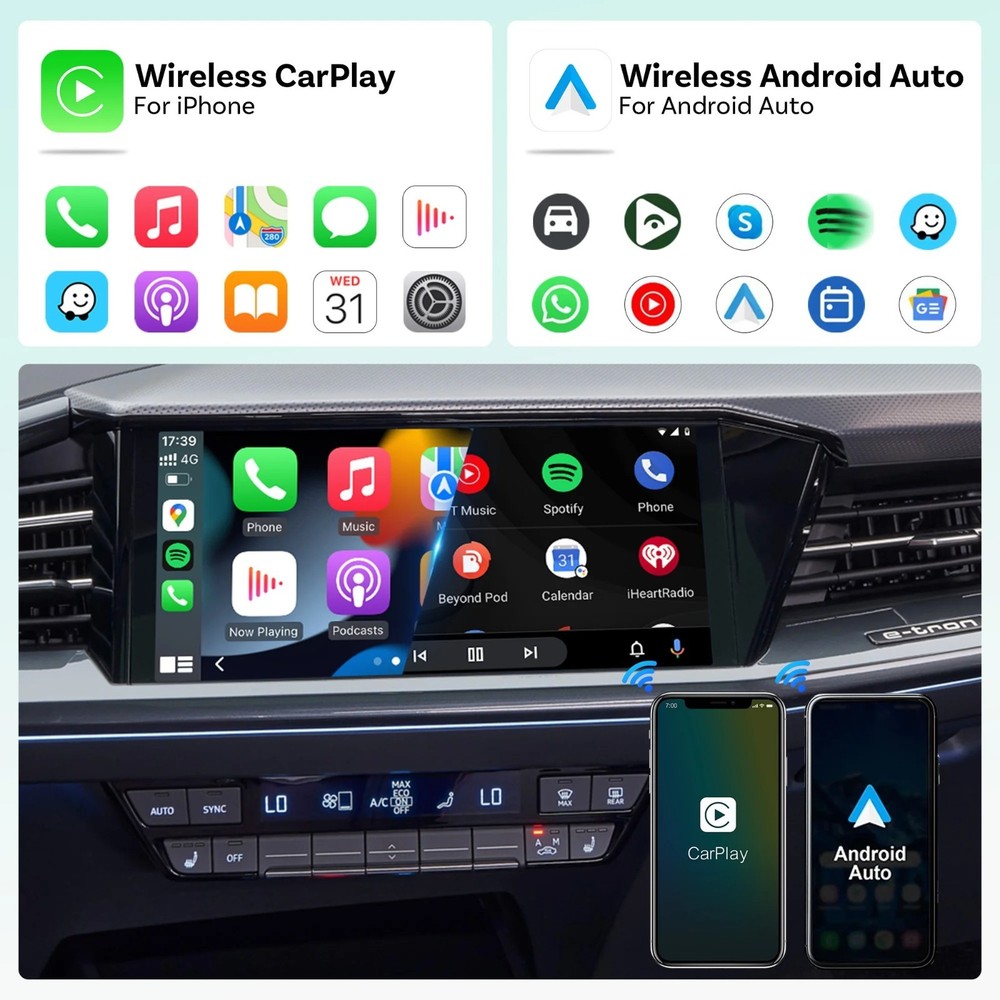 Ottocast Mini Dot Wireless CarPlay/Android Auto Adapter Dongle USB Plug & Play