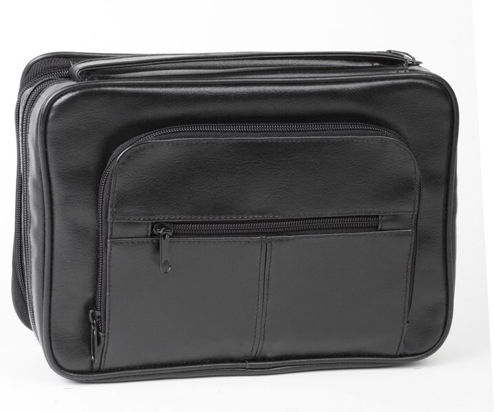 BIBLE COVER-DELUXE ORGANIZER W/STUDY KIT-BLACK-XLG
