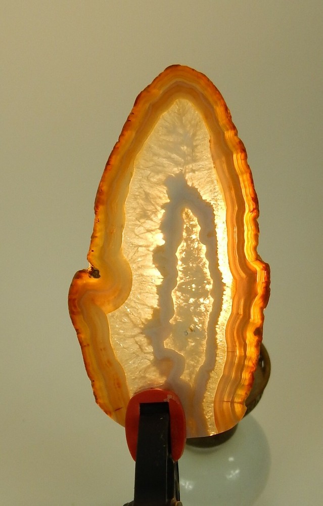 Agate Slab Amber/White Ice/Brown 4" x 2"