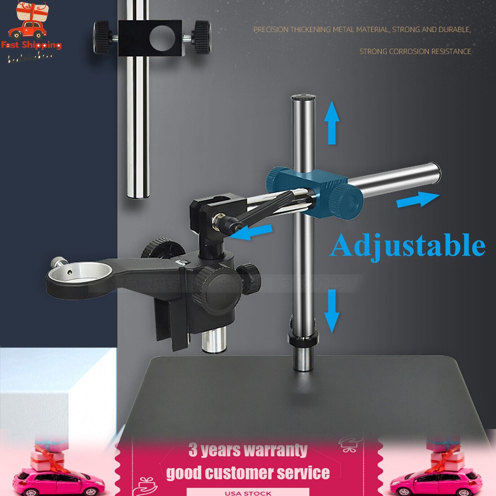 Microscope Camera Boom Stereo Arm Table Stand Adjustable Holder 10-265mm